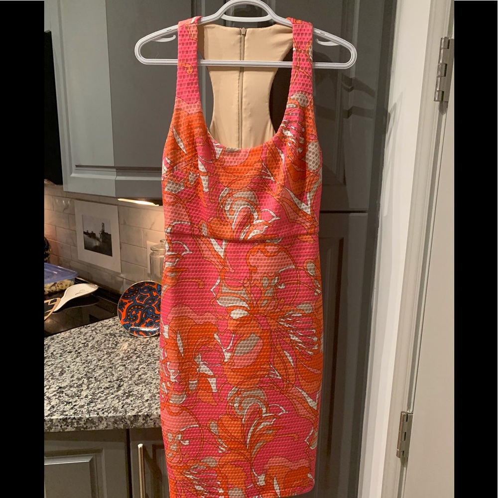 💕 TRINA TURK Red + Pink + Orange Dress 💕